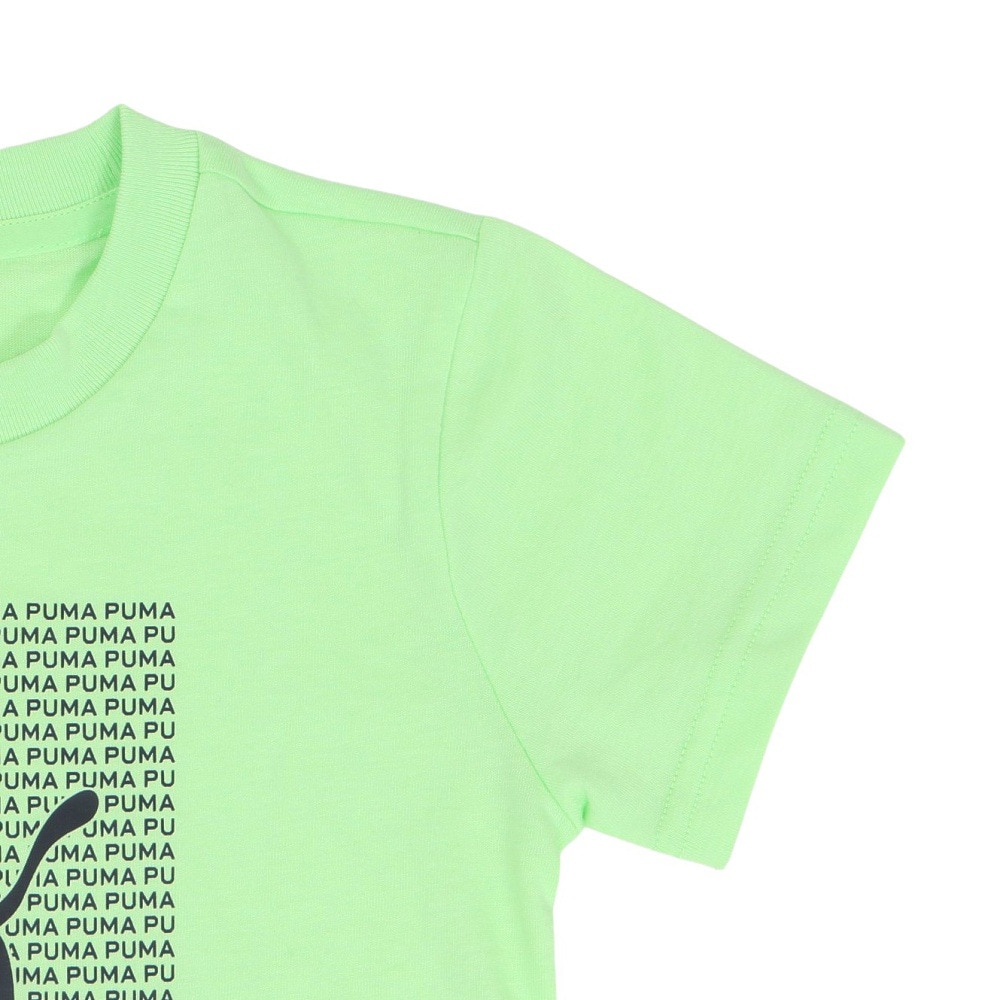 プーマ（PUMA）（キッズ）ジュニア ロゴ ラブ HOG 半袖Tシャツ&ショーツ 上下セット 687887 49 KGRN