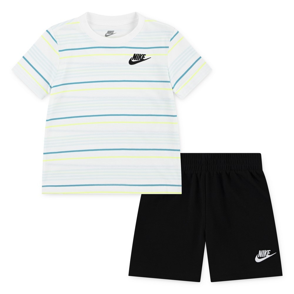ナイキ（NIKE）（キッズ）ジュニア スポーツウェア ストライプ Tシャツ ショーツ 上下セット 76N044-023