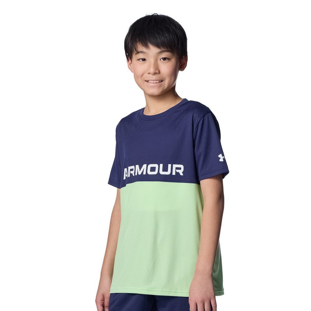 アンダーアーマー（UNDER ARMOUR）（キッズ）ジュニア テック カラーブロック Tシャツ ショーツ 上下セット 6001343 411