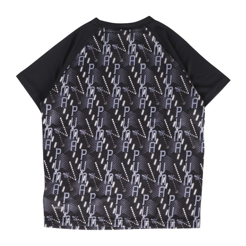プーマ（PUMA）（キッズ）ジュニア TAD ESS AOP ポリ Tシャツ&ショートパンツ 上下セット 694286 01 BLK