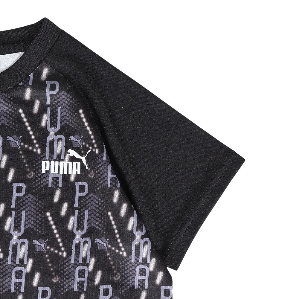 プーマ（PUMA）（キッズ）ジュニア TAD ESS AOP ポリ Tシャツ&ショートパンツ 上下セット 694286 01 BLK