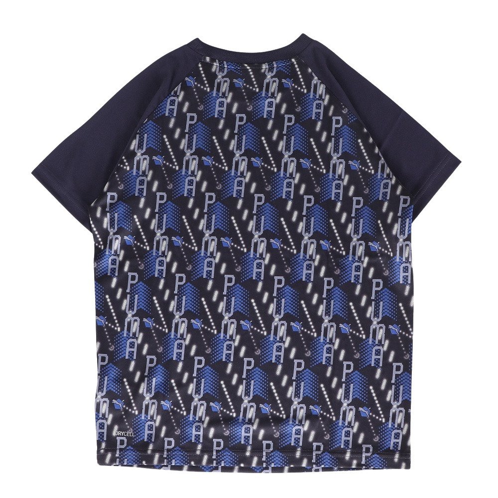 プーマ（PUMA）（キッズ）ジュニア TAD ESS AOP ポリ Tシャツ&ショートパンツ 上下セット 694286 16 NVY
