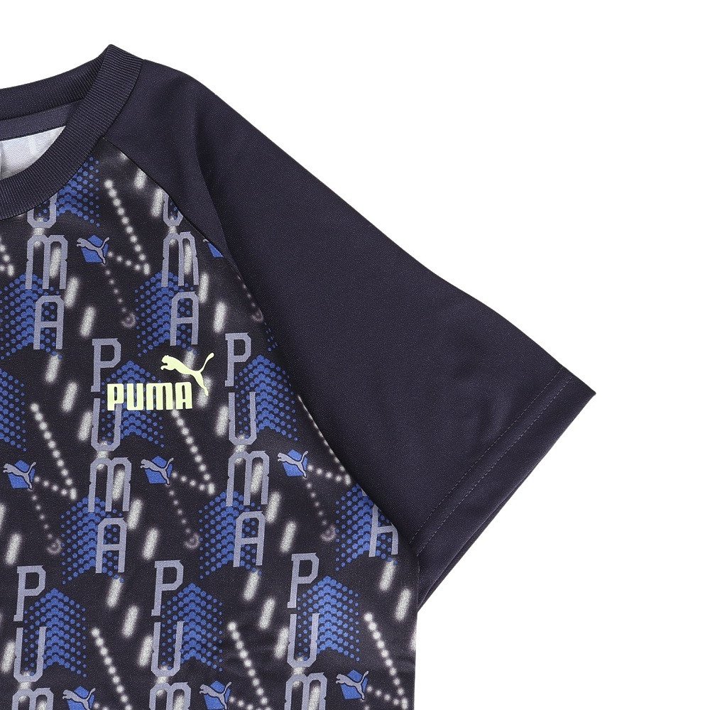 プーマ（PUMA）（キッズ）ジュニア TAD ESS AOP ポリ Tシャツ&ショートパンツ 上下セット 694286 16 NVY