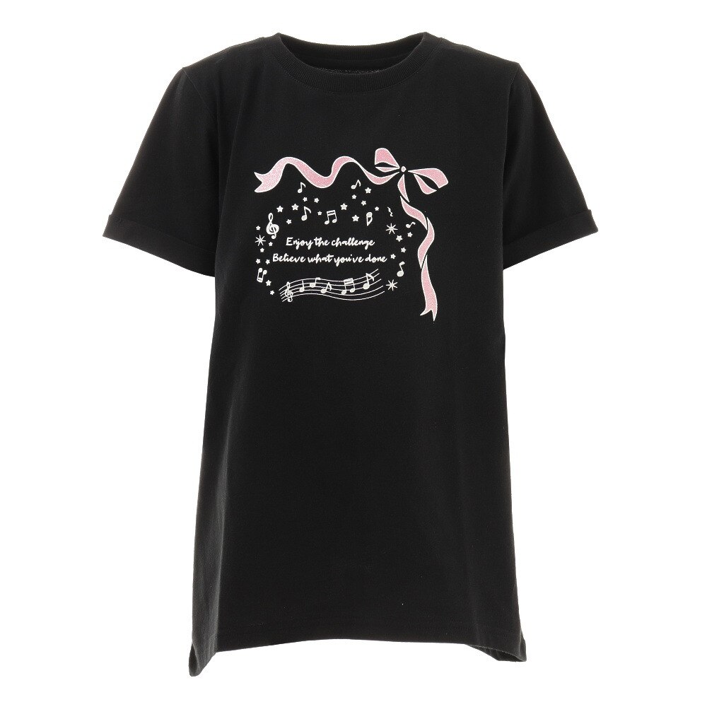  ガールズ デザインTシャツ 865PA1CD6646BLK 半袖