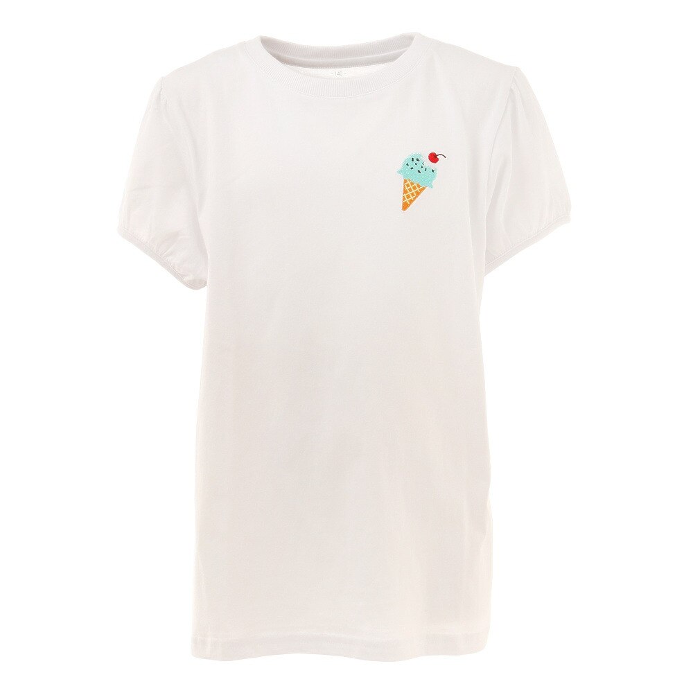  ガールズ デザインTシャツ 865PA1CD6647WHT 半袖