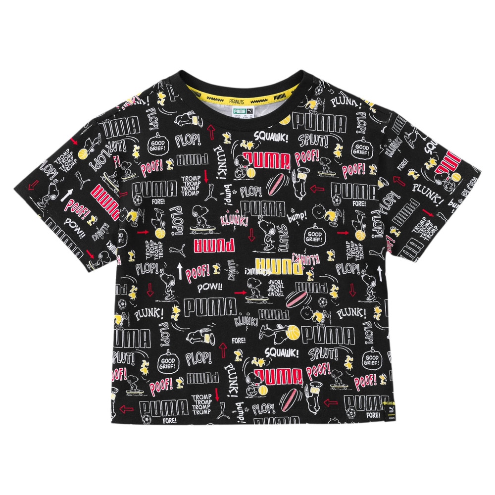  PUMA×PEANUTS キッズ ガールズ AOP Tシャツ 530647 01 BLK