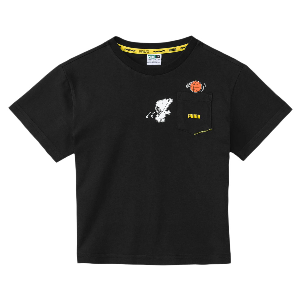  PUMA×PEANUTS キッズ ガールズ Tシャツ 599458 01 BLK