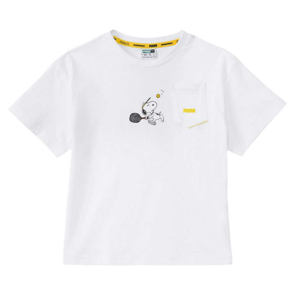  PUMA×PEANUTS キッズ ガールズ Tシャツ 599458 02 WHT