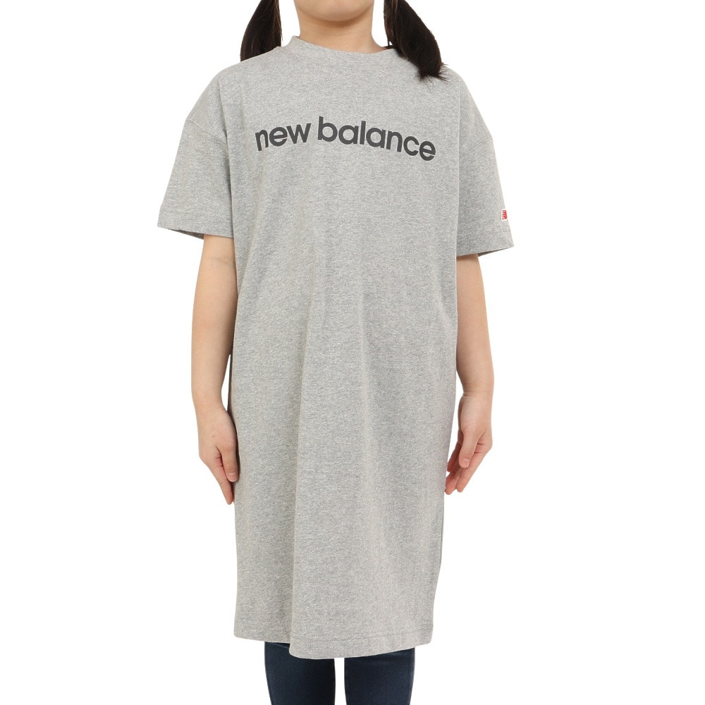 ニューバランス（new balance）（キッズ）半袖Tシャツ ジュニア リニアロゴ ドレス ABD35052AG