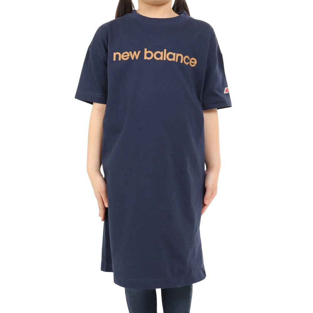 ニューバランス（new balance）（キッズ）半袖Tシャツ ジュニア リニアロゴ ドレス ABD35052NNY