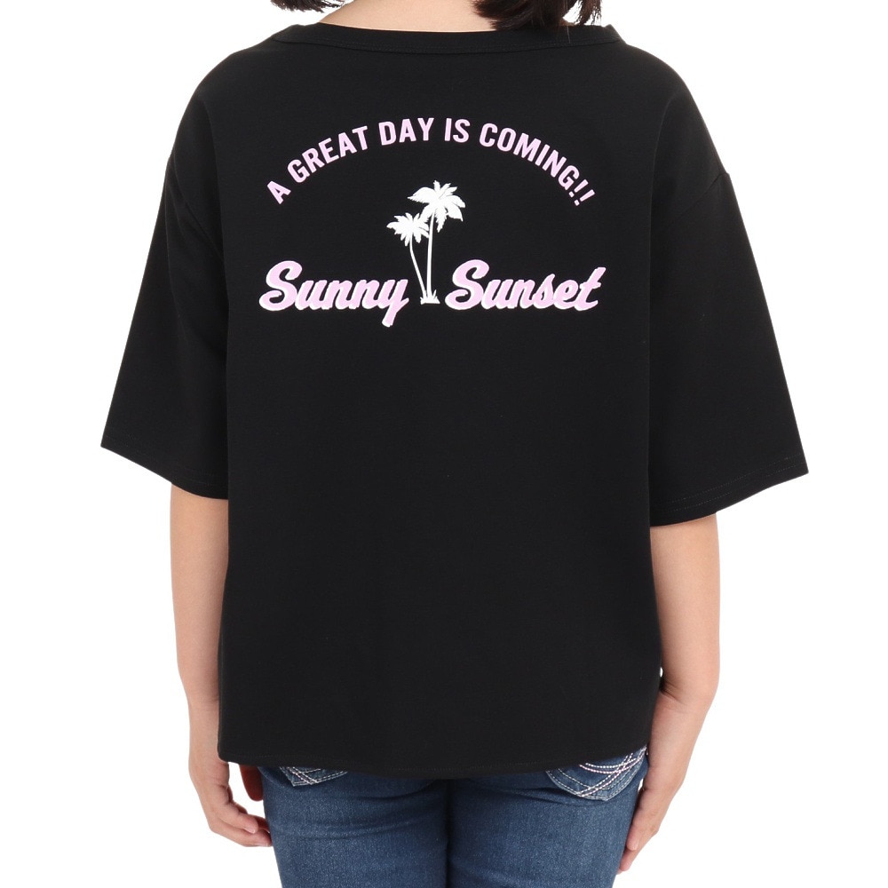 ロキシー（ROXY）（キッズ）半袖Tシャツ キッズ MINI SUNNY SUNSET ラッシュガード TLY232103 BLK
