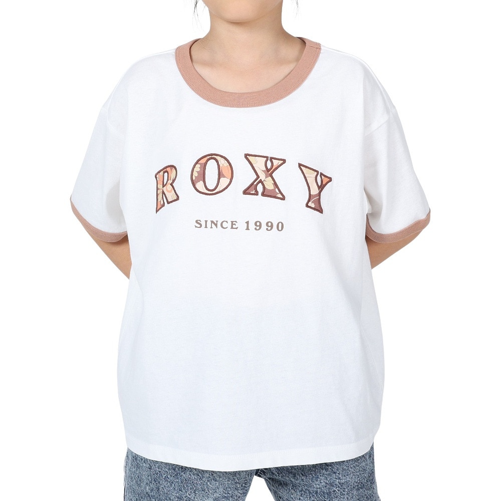 ロキシー（ROXY）（キッズ）半袖Tシャツ キッズ MINI VINTAGE FLOWER LOGO TST232107 WHT