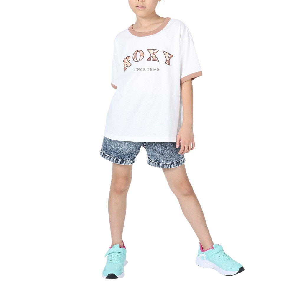 ロキシー（ROXY）（キッズ）半袖Tシャツ キッズ MINI VINTAGE FLOWER LOGO TST232107 WHT