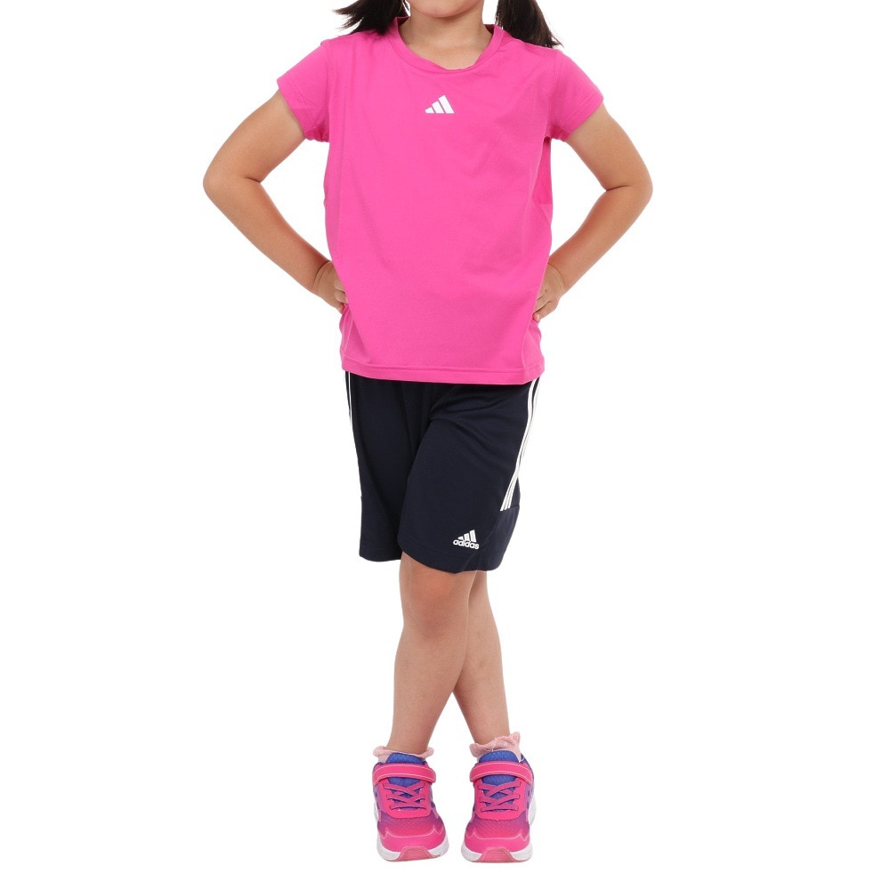 アディダス(adidas)(キッズ)ジュニア トレーニング AEROREADY スリーストライプス Tシャツ ECJ16-IC0353 スポーツ用品はスーパースポーツゼビオ アディダス サッカー トレーニング 半袖Tシャツ 150cm