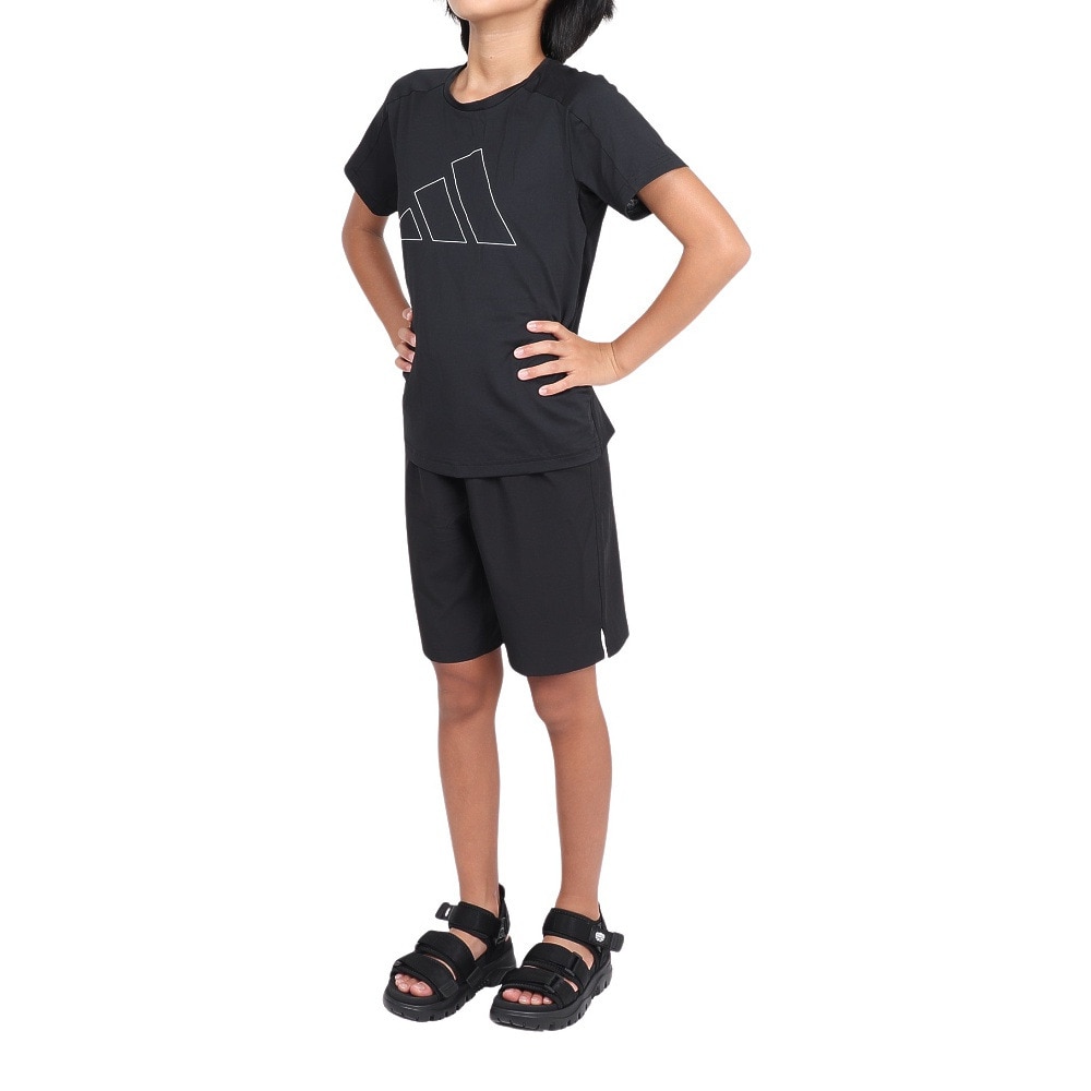 アディダス（adidas）（キッズ）ガール エッセンシャルズ AEROREADY ロゴ レギュラーフィット 半袖Tシャツ ECK74-HR5783