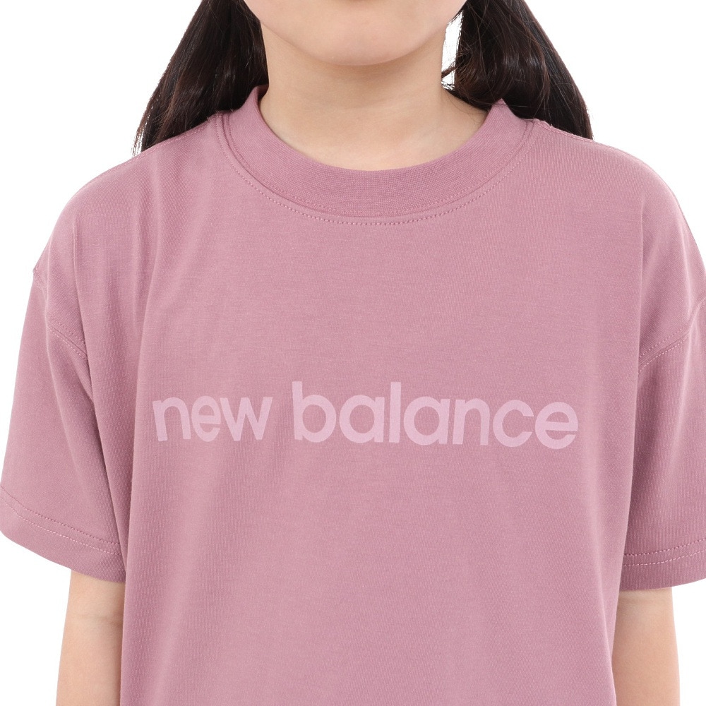 ニューバランス（new balance）（キッズ）ジュニア 吸水速乾 Linear logo 半袖Tシャツ ABT45062RSE