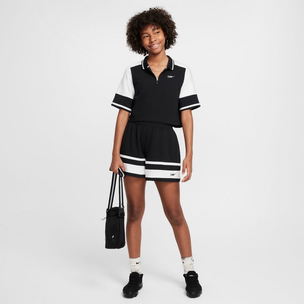 ナイキ（NIKE）（キッズ）ガールズ スポーツウエア ノベルティ CAPS クロップ トップ 半袖Tシャツ FV0188-010