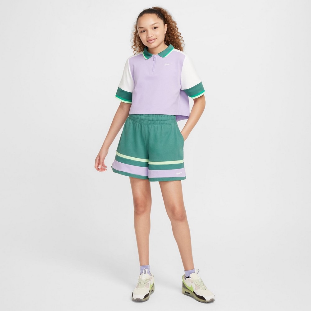 ナイキ（NIKE）（キッズ）ガールズ スポーツウエア ノベルティ CAPS クロップ トップ 半袖Tシャツ FV0188-515