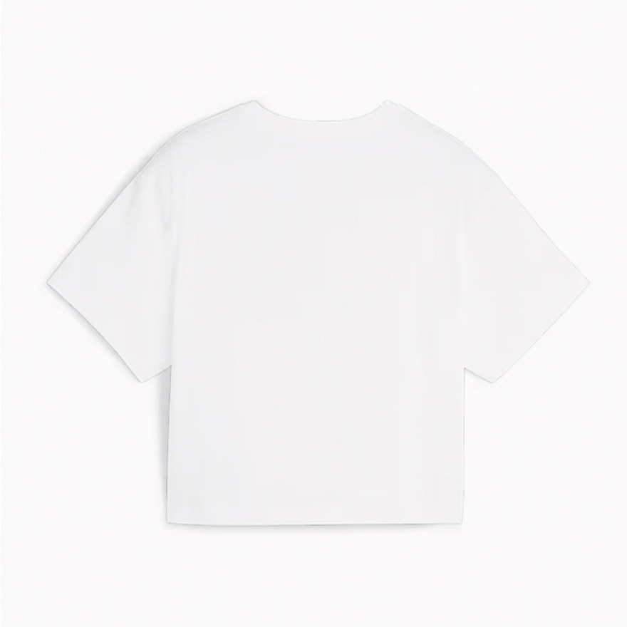 プーマ（PUMA）（キッズ）キッズ ガールズ ロゴ クロップド 半袖 Tシャツ 681319 73 WHT
