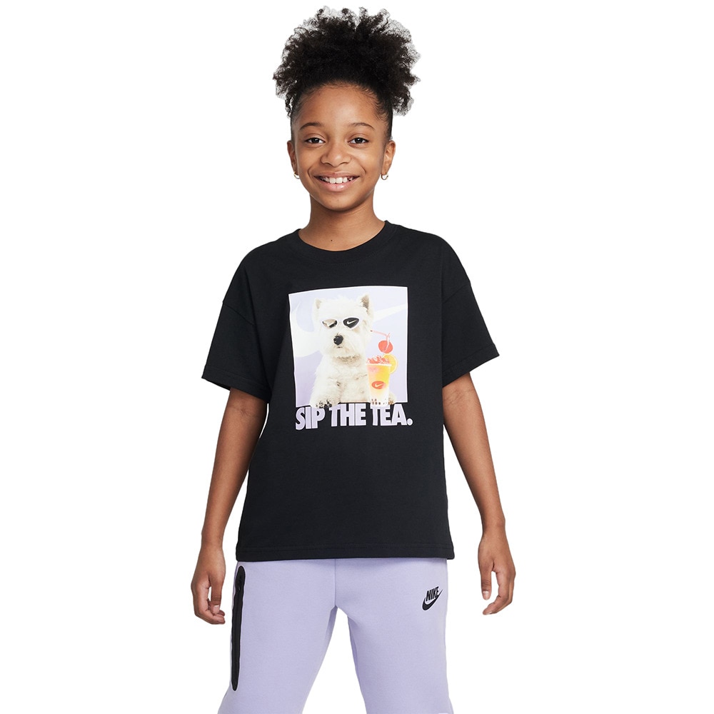 ナイキ（NIKE）（キッズ）スポーツウェア ガールズ 半袖 Tシャツ HQ2337-010