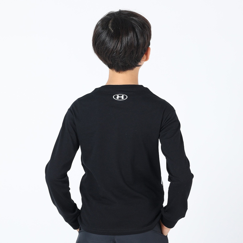 アンダーアーマー（UNDER ARMOUR）（キッズ）スーパー ビッグロゴ ロングスリーブ Tシャツ 1375482 001★★★