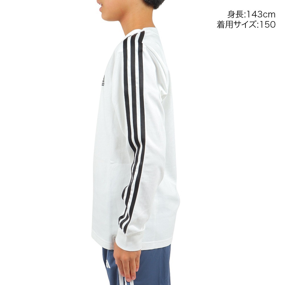 アディダス（adidas）（キッズ）ジュニア エッセンシャルズ プラス スリーストライプス Tシャツ 長袖 KWF31-JE1701 ロンT