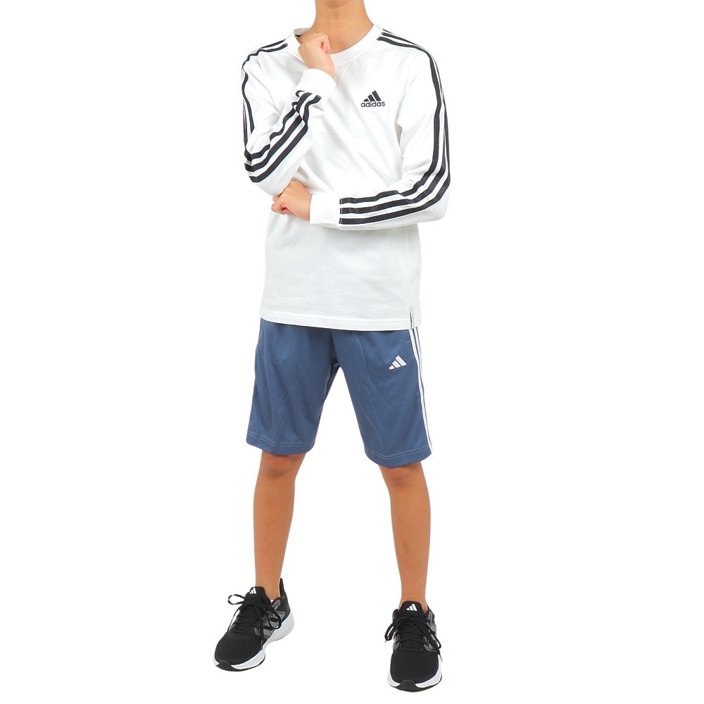 アディダス（adidas）（キッズ）ジュニア エッセンシャルズ プラス スリーストライプス Tシャツ 長袖 KWF31-JE1701 ロンT