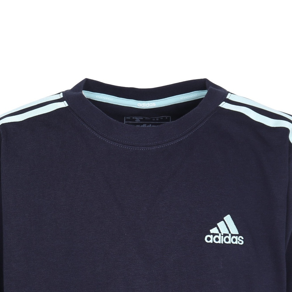 アディダス（adidas）（キッズ）ジュニア エッセンシャルズ プラス レギュラーフィット スリーストライプス 長袖Tシャツ KWF31-JH3585