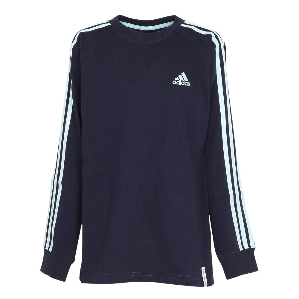 アディダス（adidas）（キッズ）ジュニア エッセンシャルズ プラス レギュラーフィット スリーストライプス 長袖Tシャツ KWF31-JH3585