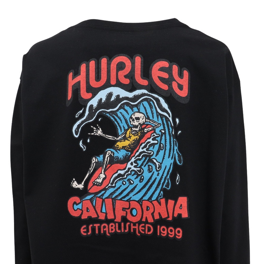 ハーレー（HURLEY）（キッズ）ボーイズ オーバーサイズド ビッグ ウェイブ ロングスリーブ Tシャツ BCLS242002-BLK