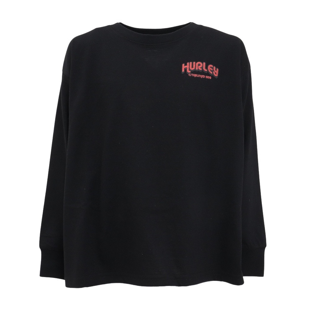 ハーレー（HURLEY）（キッズ）ボーイズ オーバーサイズド ビッグ ウェイブ ロングスリーブ Tシャツ BCLS242002-BLK