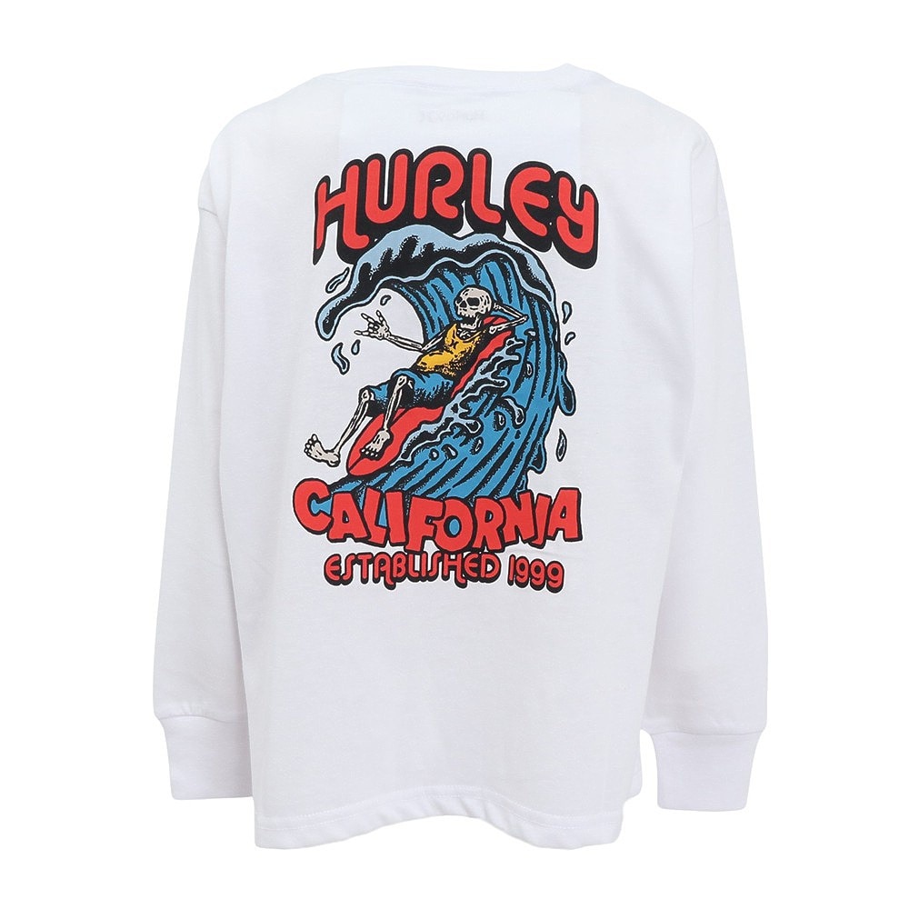 ハーレー（HURLEY）（キッズ）ボーイズ オーバーサイズド ビッグ ウェイブ ロングスリーブ Tシャツ BCLS242002-WHT