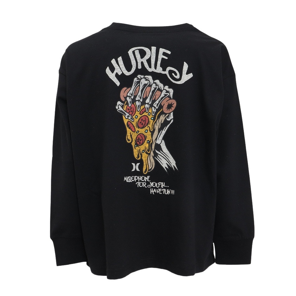ハーレー（HURLEY）（キッズ）ジュニア オーバーサイズド ピザ ロングスリーブ Tシャツ BCLS242003-BLK