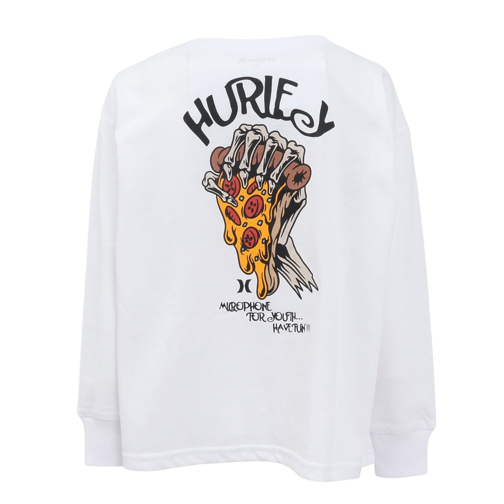 ハーレー（HURLEY）（キッズ）ジュニア オーバーサイズド ピザ ロングスリーブ Tシャツ BCLS242003-WHT