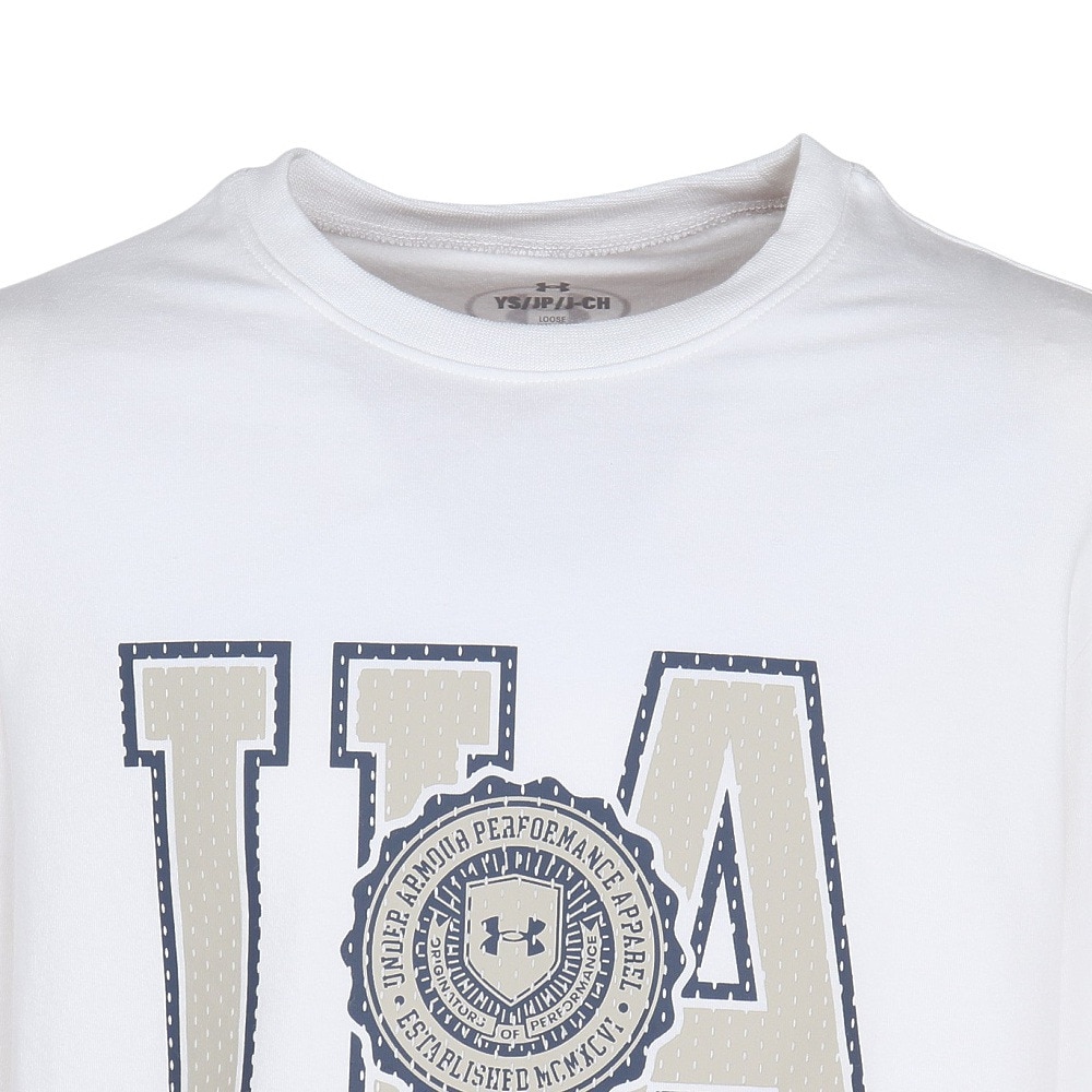 アンダーアーマー（UNDER ARMOUR）（キッズ）ジュニア パフォーマンスコットン バーシティ ロゴ ロングスリーブTシャツ 6007827 100