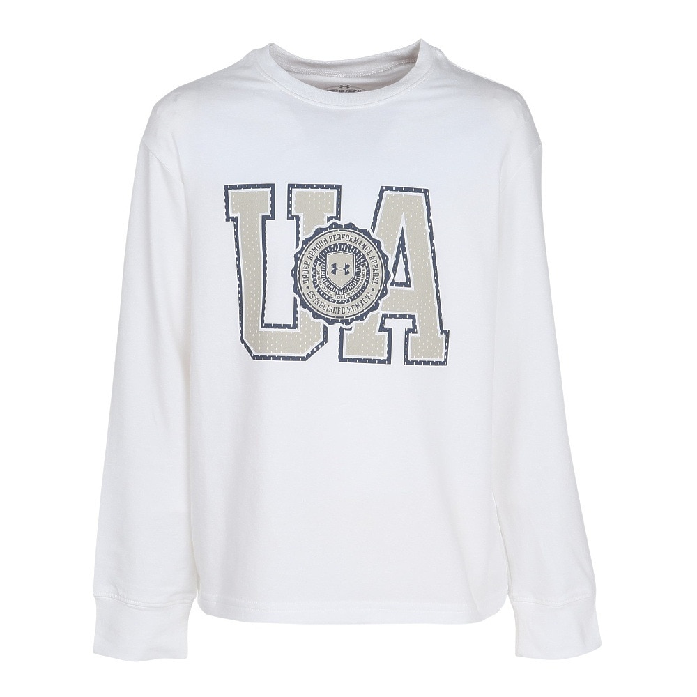アンダーアーマー（UNDER ARMOUR）（キッズ）ジュニア パフォーマンスコットン バーシティ ロゴ ロングスリーブTシャツ 6007827 100