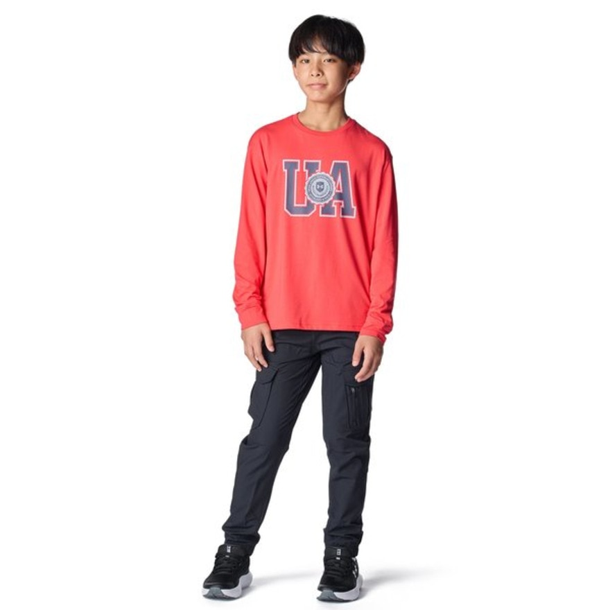 アンダーアーマー（UNDER ARMOUR）（キッズ）パフォーマンスコットン バーシティ ロゴ ロングスリーブ Tシャツ 6007827 989