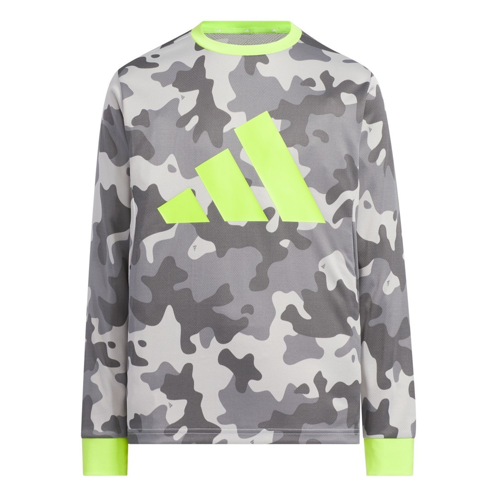 アディダス（adidas）（キッズ）マストハブ カモ柄 レギュラーフィット ダブルニット長袖Tシャツ KGL39-KA1345