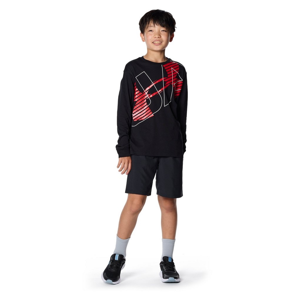 アンダーアーマー（UNDER ARMOUR）（キッズ）長袖Tシャツ キッズ  スーパー ビッグロゴ  1381168 001