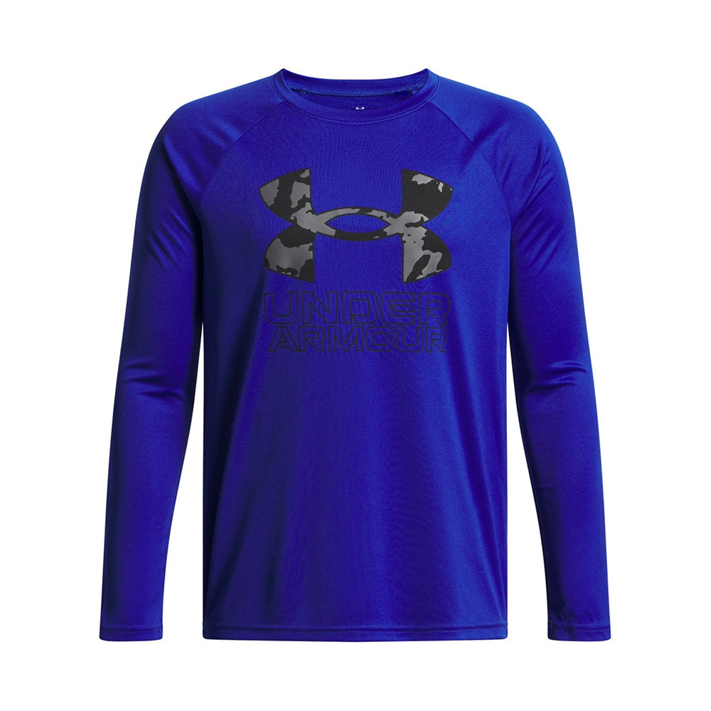 アンダーアーマー（UNDER ARMOUR）（キッズ）テック ハイブリッド プリント フィル 長袖Tシャツ 1380470 400