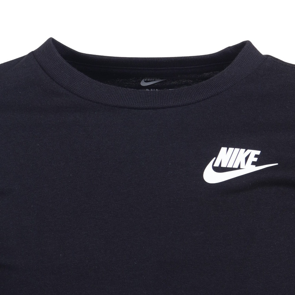 ナイキ（NIKE）（キッズ）Tシャツ 長袖 ロンT トドラー クルーネック 黒 ブラック NKB RETRO STICKER 長袖Tシャツ 76L833-023