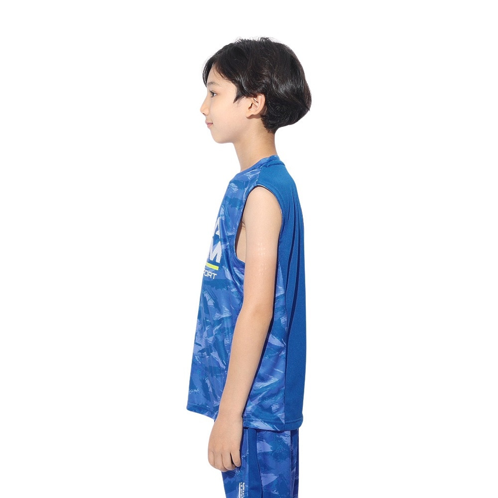 ジローム（GIRAUDM）（キッズ）ジュニア YA ドライプラスクール シャインブロック メッシュノースリーブシャツ CT4S0063-TR865-GRSD BLU