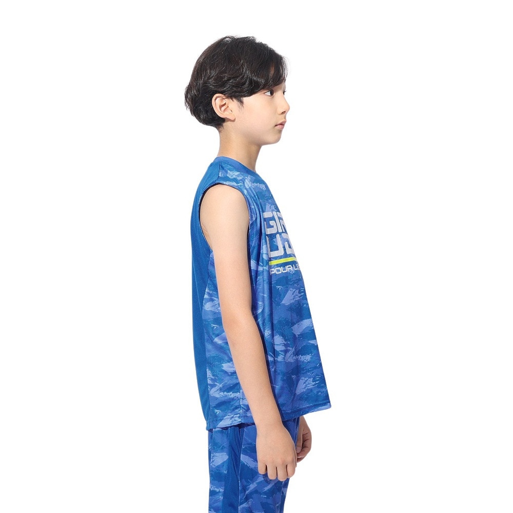 ジローム（GIRAUDM）（キッズ）ジュニア YA ドライプラスクール シャインブロック メッシュノースリーブシャツ CT4S0063-TR865-GRSD BLU