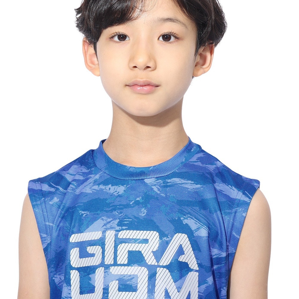 ジローム（GIRAUDM）（キッズ）ジュニア YA ドライプラスクール シャインブロック メッシュノースリーブシャツ CT4S0063-TR865-GRSD BLU
