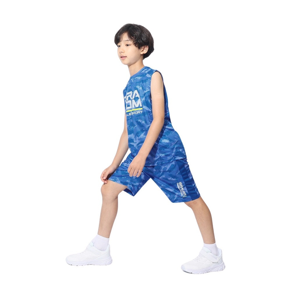 ジローム（GIRAUDM）（キッズ）ジュニア YA ドライプラスクール シャインブロック メッシュノースリーブシャツ CT4S0063-TR865-GRSD BLU