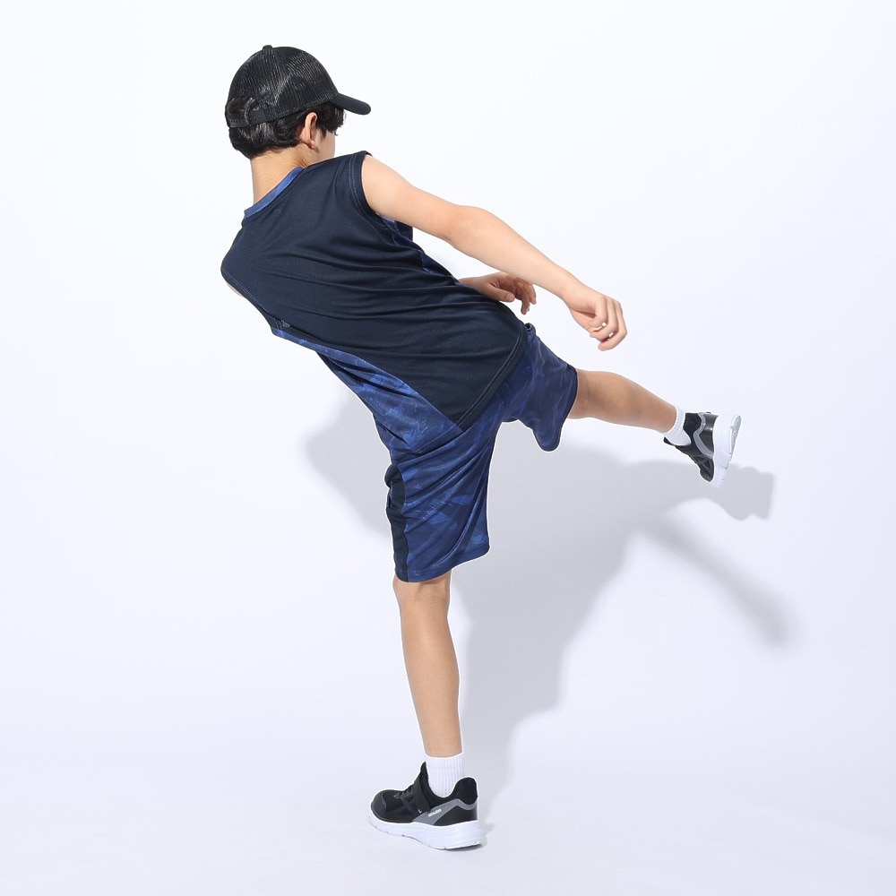 ジローム（GIRAUDM）（キッズ）ジュニア YA ドライプラスクール シャインブロック メッシュノースリーブシャツ CT4S0063-TR865-GRSD NVY