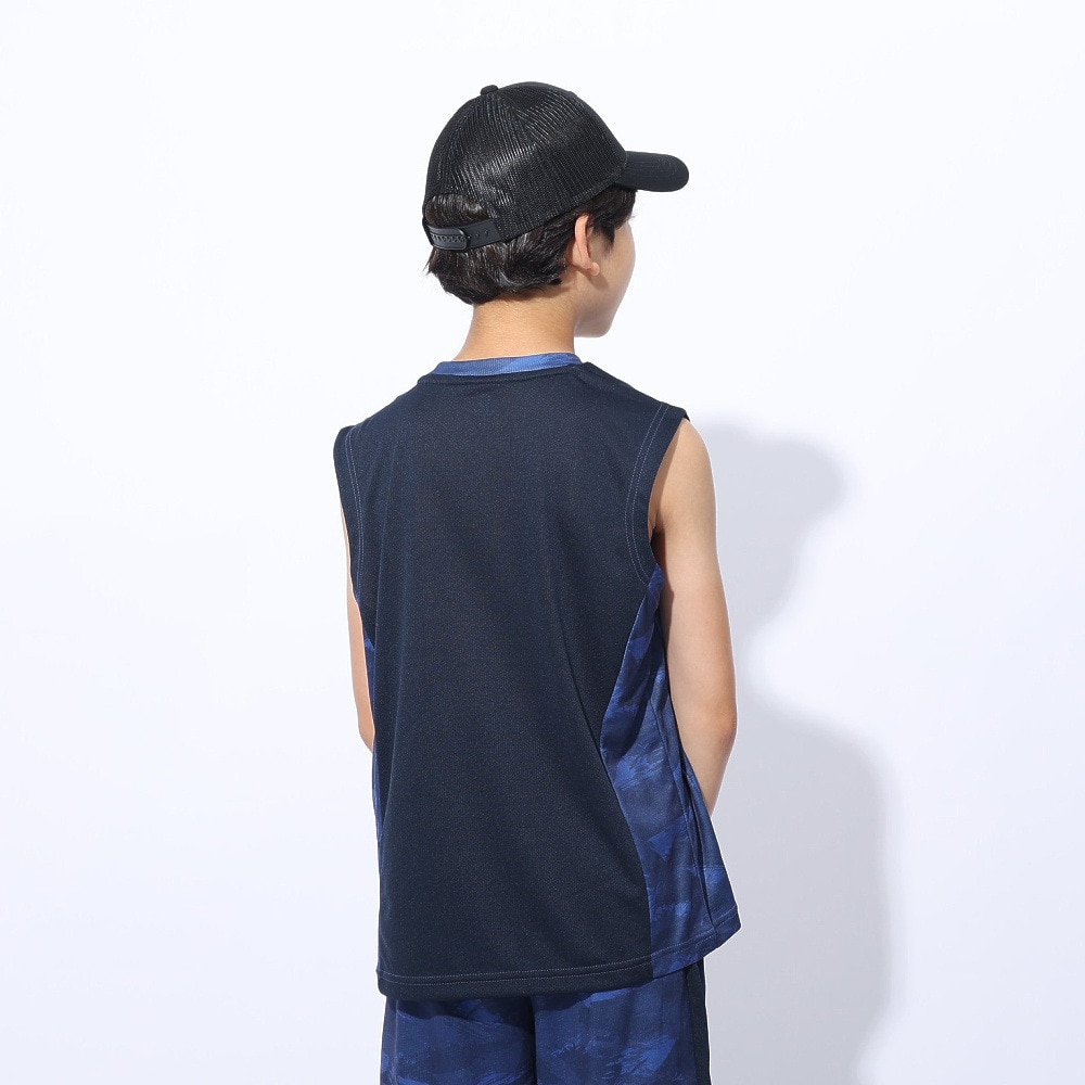 ジローム（GIRAUDM）（キッズ）ジュニア YA ドライプラスクール シャインブロック メッシュノースリーブシャツ CT4S0063-TR865-GRSD NVY