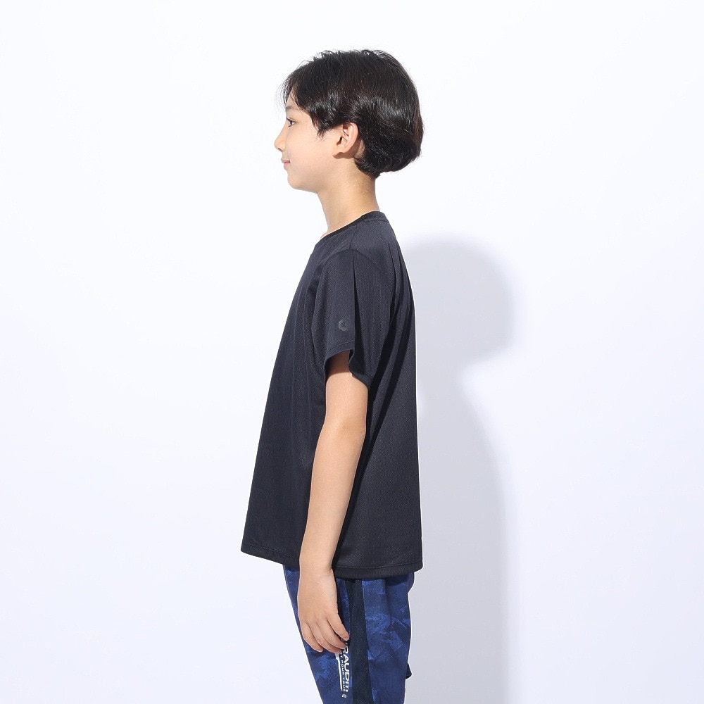 ジローム（GIRAUDM）（キッズ）ジュニア ドライプラス ワンポイント メッシュTシャツ CT4S0067-TR865-GRES BLK