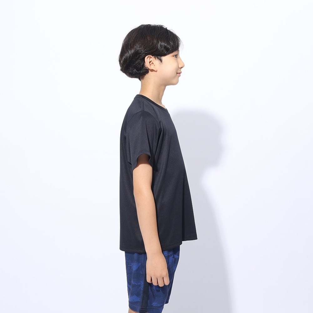 ジローム（GIRAUDM）（キッズ）ジュニア ドライプラス ワンポイント メッシュTシャツ CT4S0067-TR865-GRES BLK