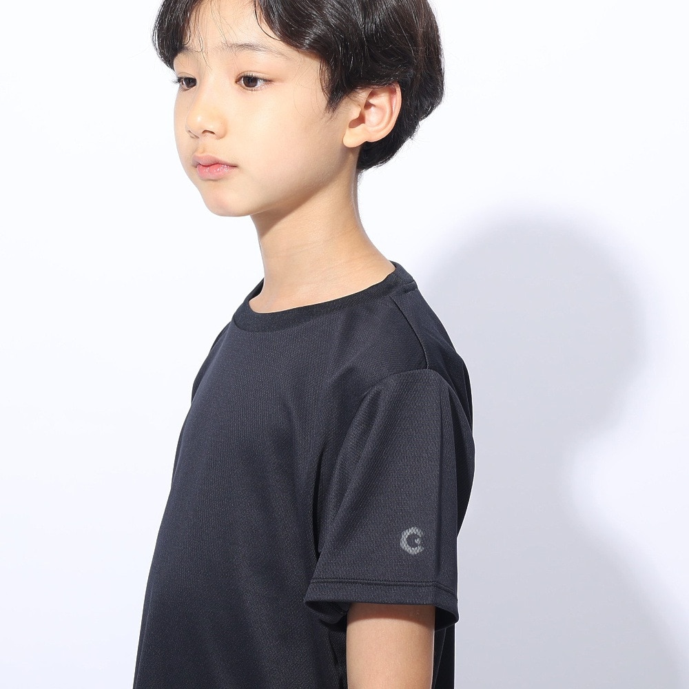 ジローム（GIRAUDM）（キッズ）ジュニア ドライプラス ワンポイント メッシュTシャツ CT4S0067-TR865-GRES BLK